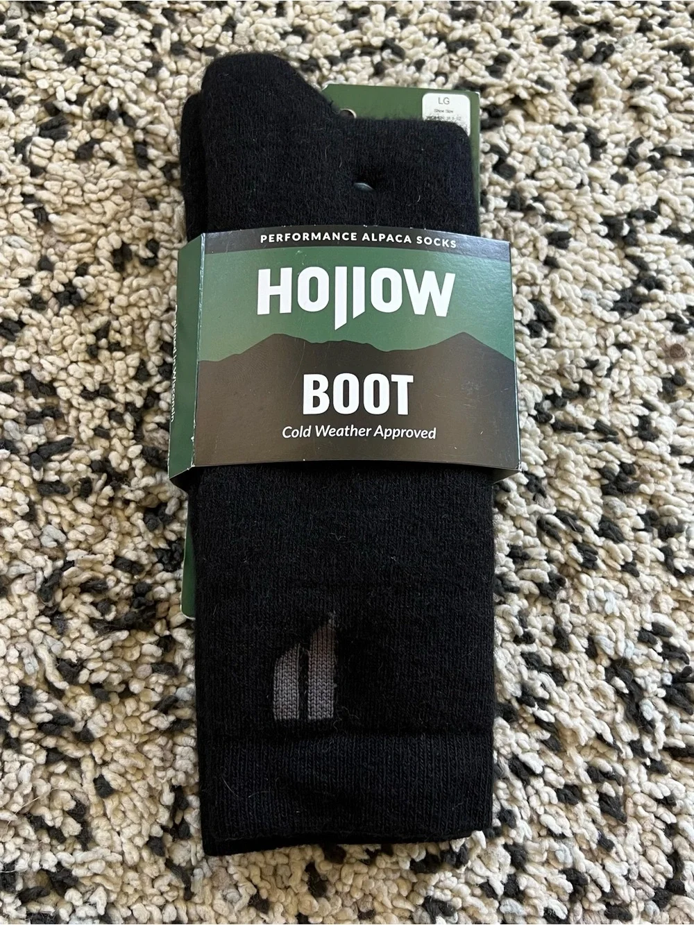 Hollow Alpaca Socks Boot Black Size Large